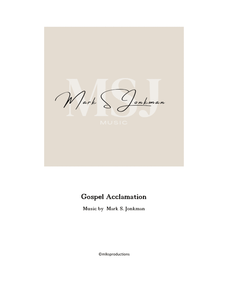 Gospel Acclamation Unison Choir scores gallery preview page 1