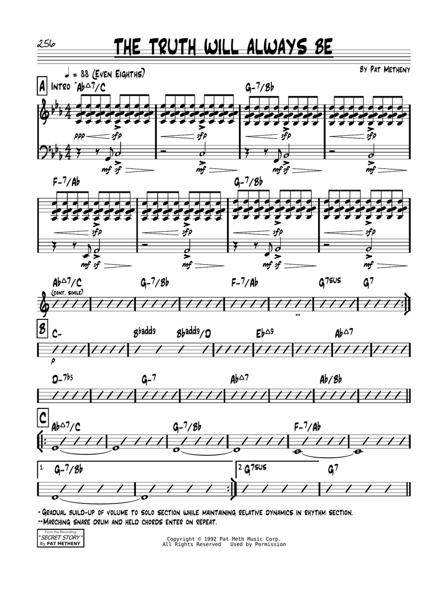 The Truth Will Always Be Piano scores gallery preview page 1