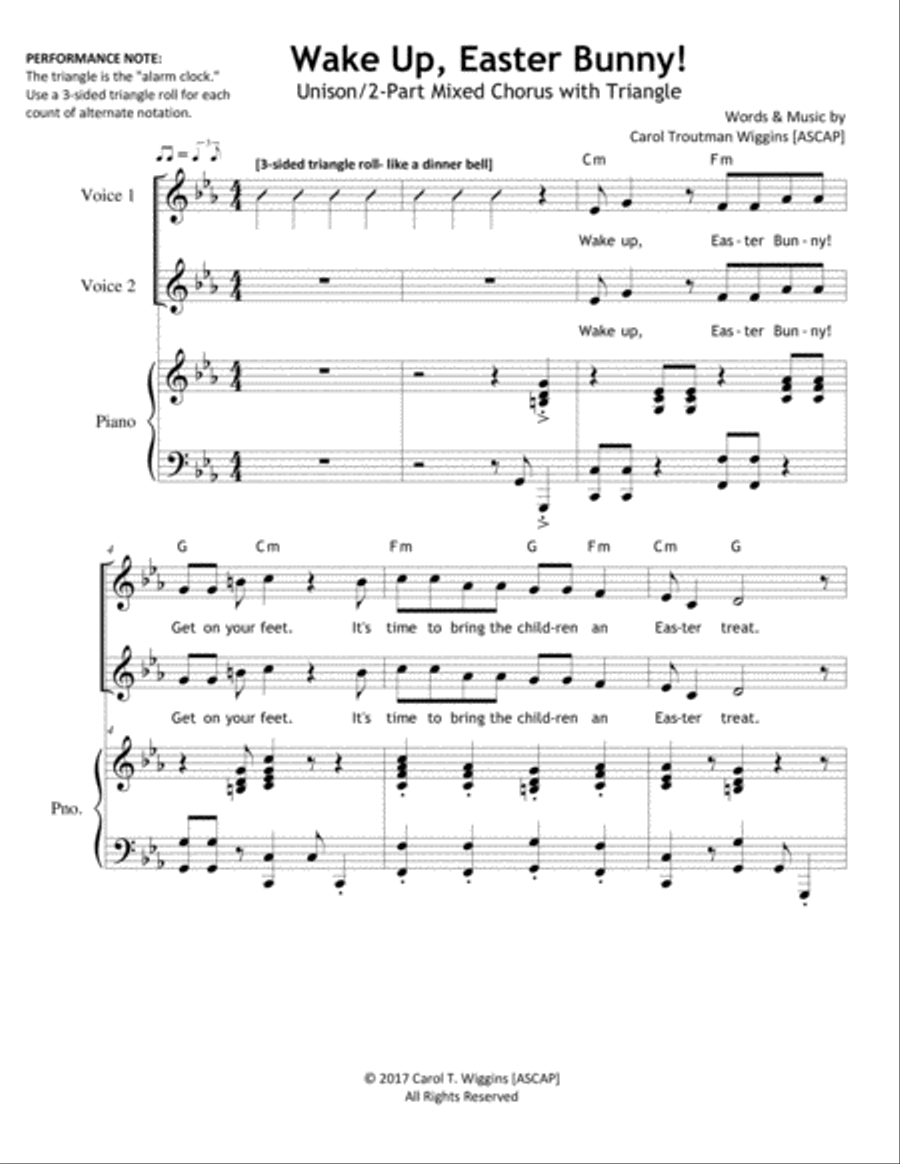 Wake Up, Easter Bunny! 2-Part scores gallery preview page 1