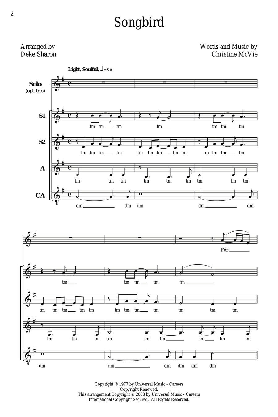 Songbird Songbird SSA scores gallery preview page 1