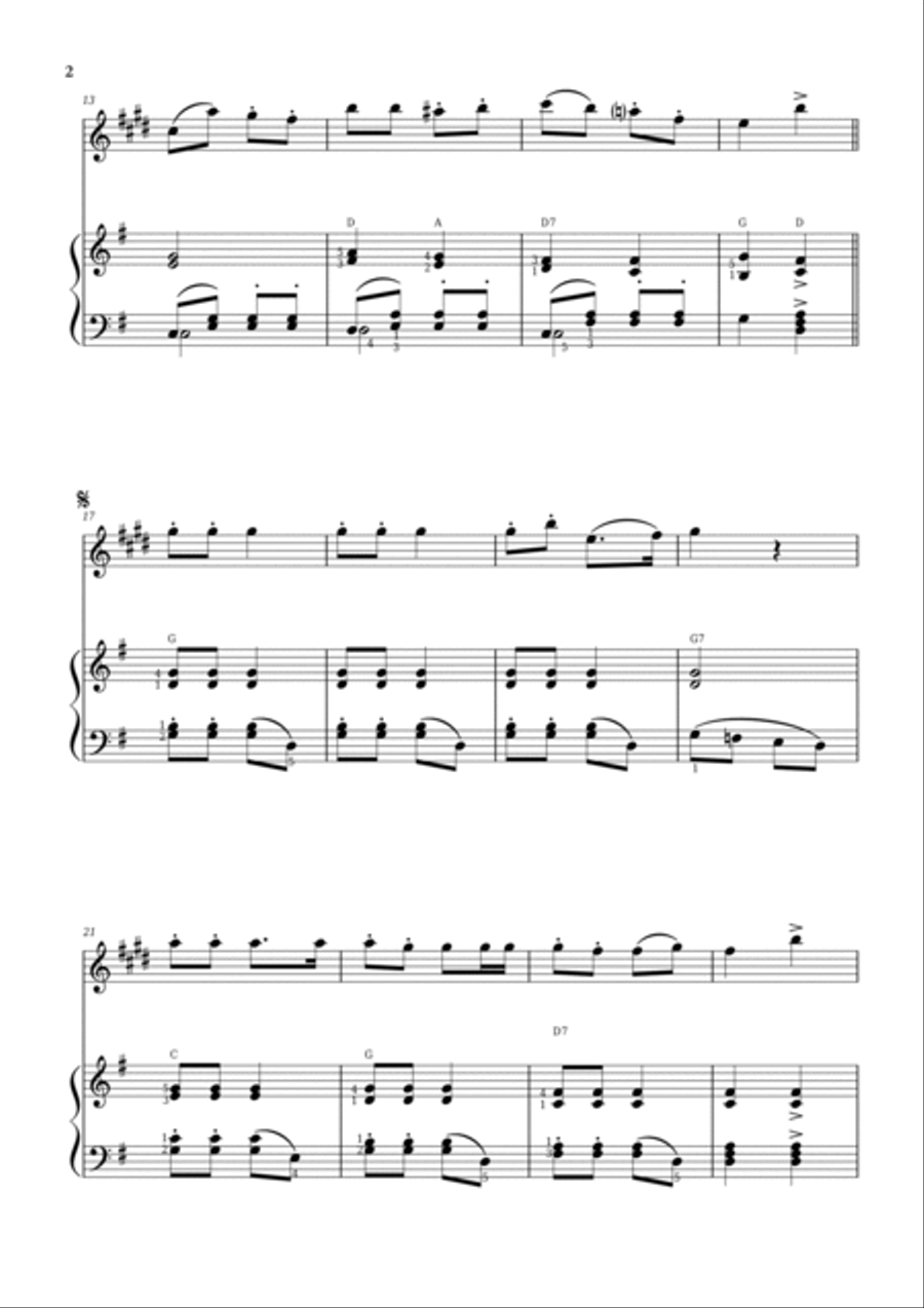 Jingle Bells Baritone Saxophone scores gallery preview page 2