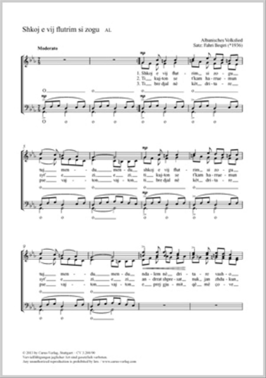 Shkoj e vij flutrim si zogu 4-Part scores gallery preview page 1
