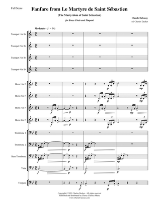 Fanfare from Le Martyre de Saint Sébastien for Brass Choir and Timpani