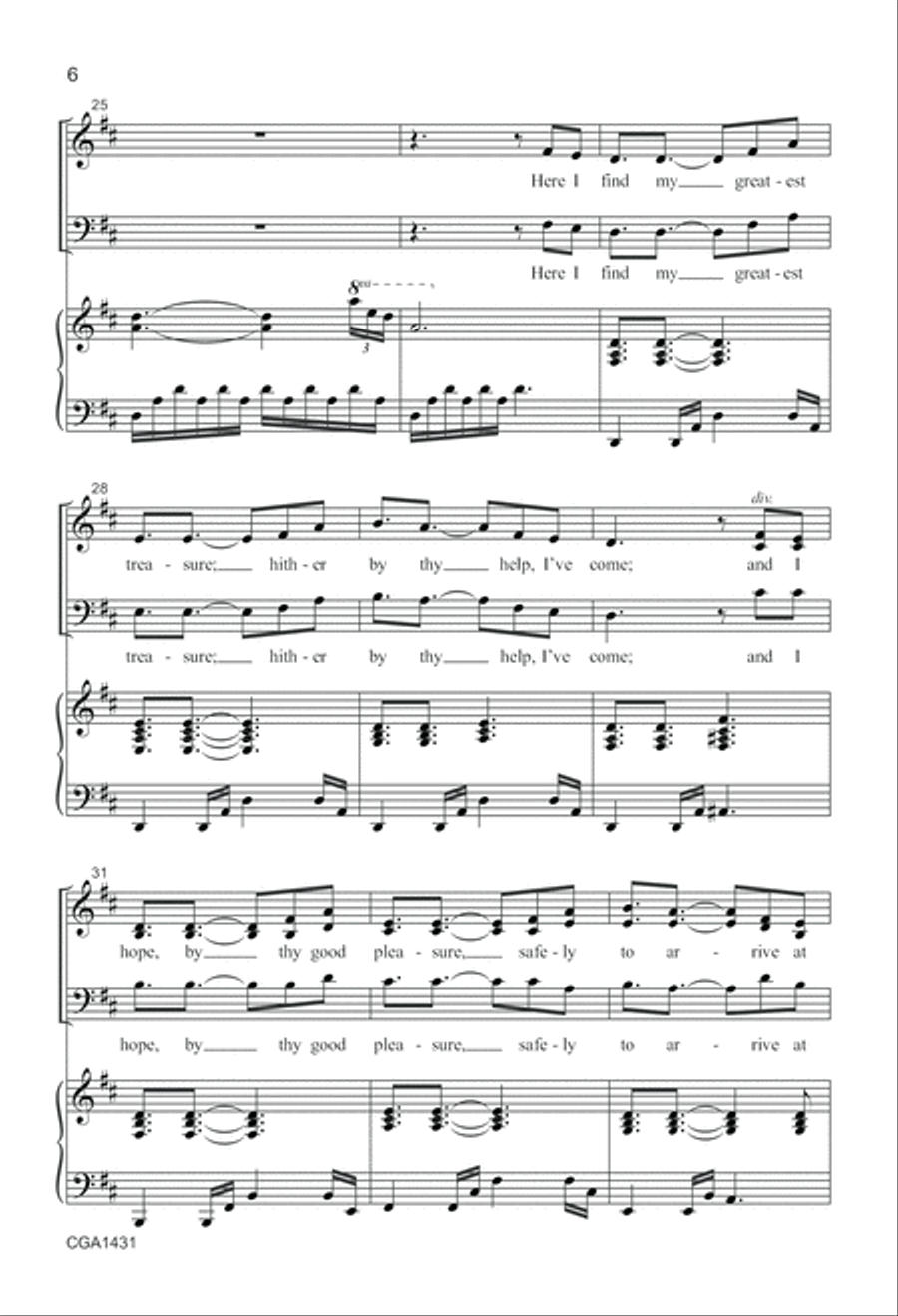 Come, Thou Fount of Every Blessing 3-Part scores gallery preview page 5