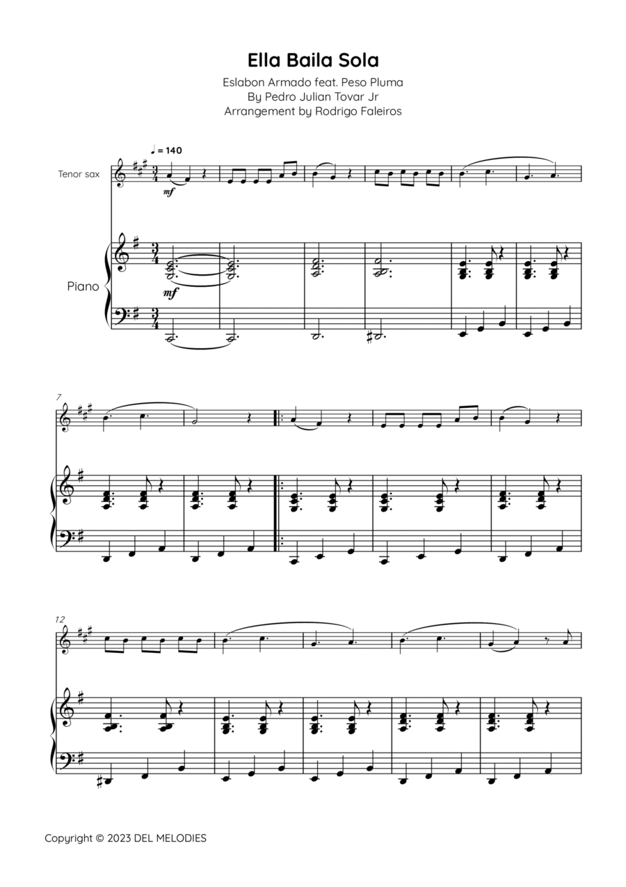 Ella Baila Sola Tenor Saxophone scores gallery preview page 1