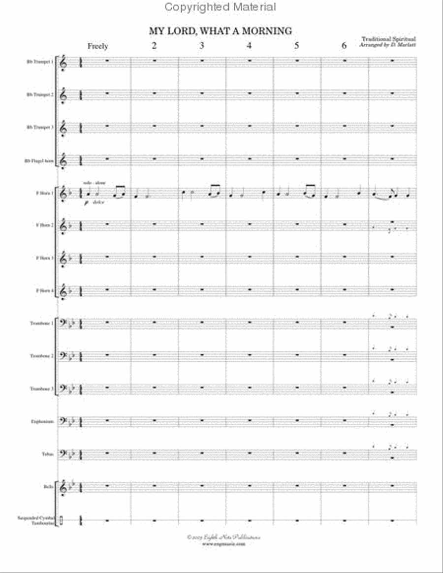 My Lord, What a Morning Small Ensemble scores gallery preview page 2