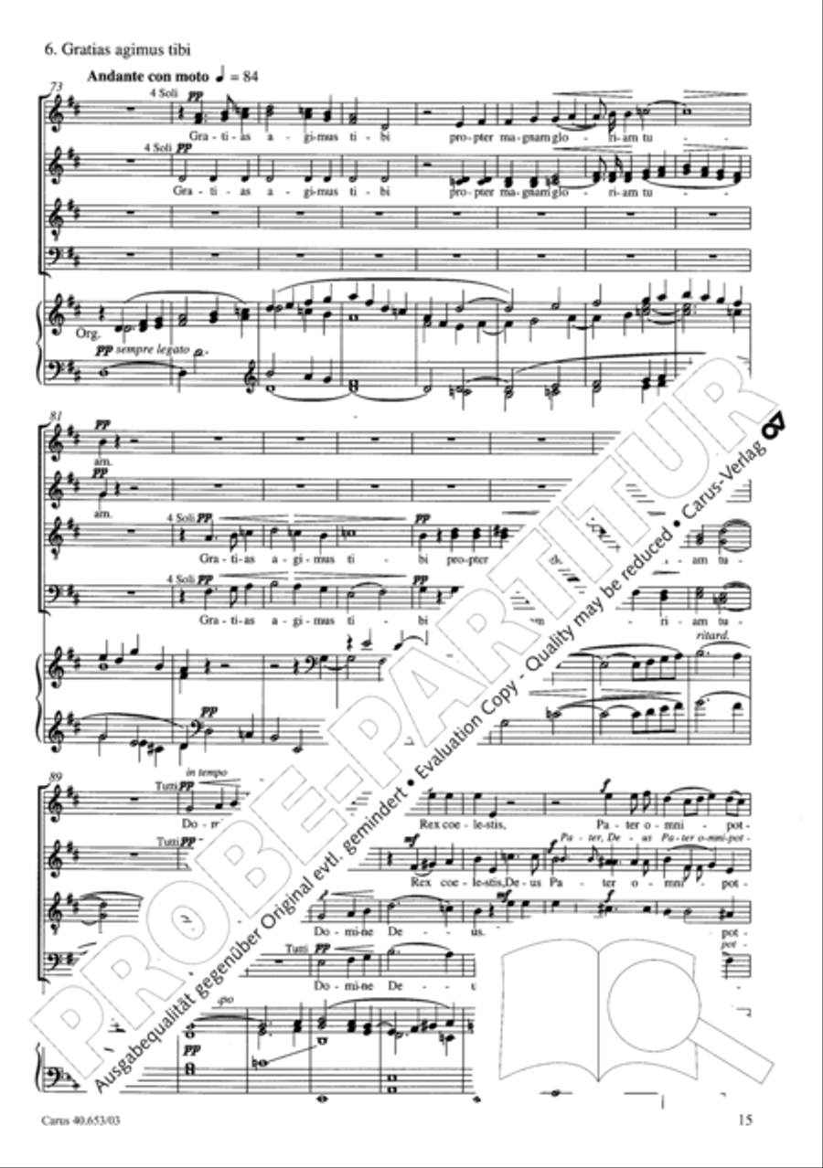 Mass in D Major (Missa in D) 4-Part scores gallery preview page 16