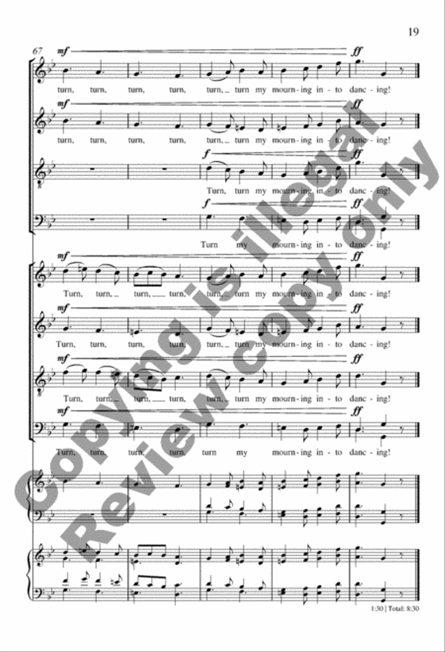 Mourning into Dancing from Suite Remembrance 4-Part scores gallery preview page 18