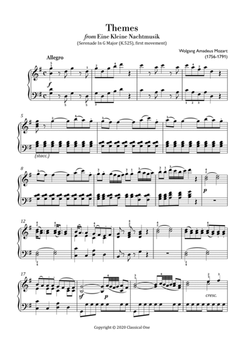 Mozart - Themes from Eine Kleine Nachtmusik(Easy Piano Version) image number null