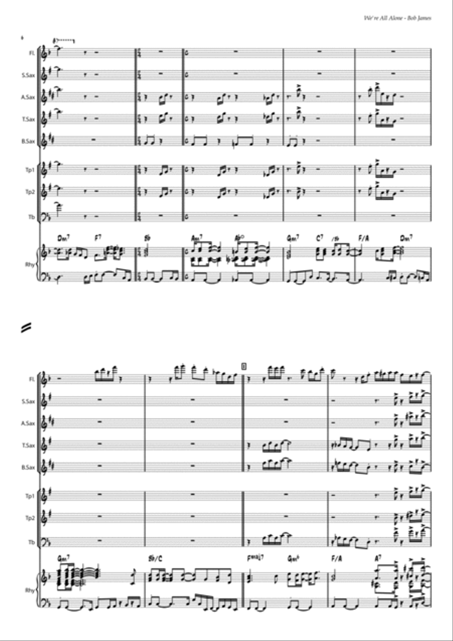 We're All Alone Concert Band scores gallery preview page 6