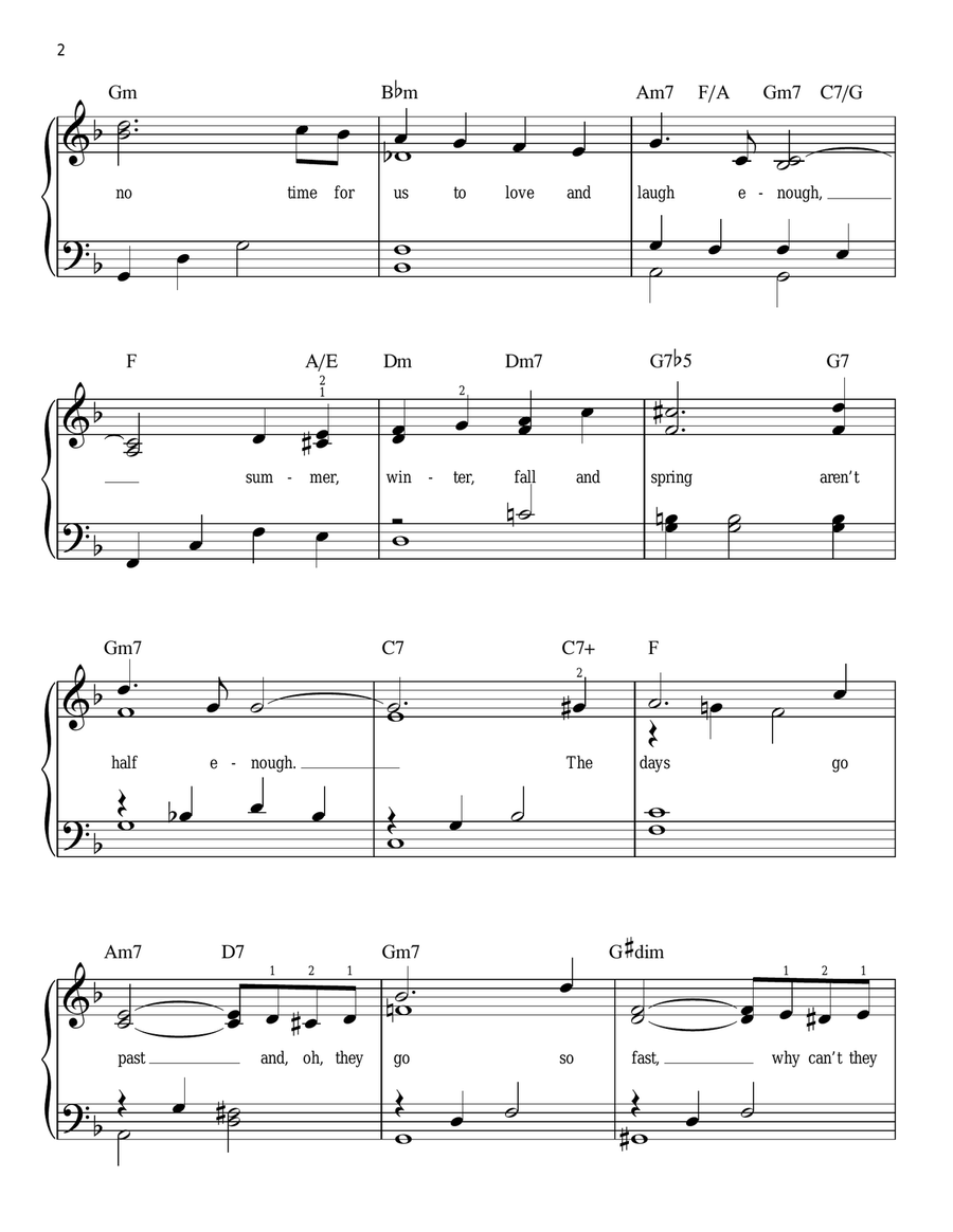 Too Little Time Easy Piano scores gallery preview page 2