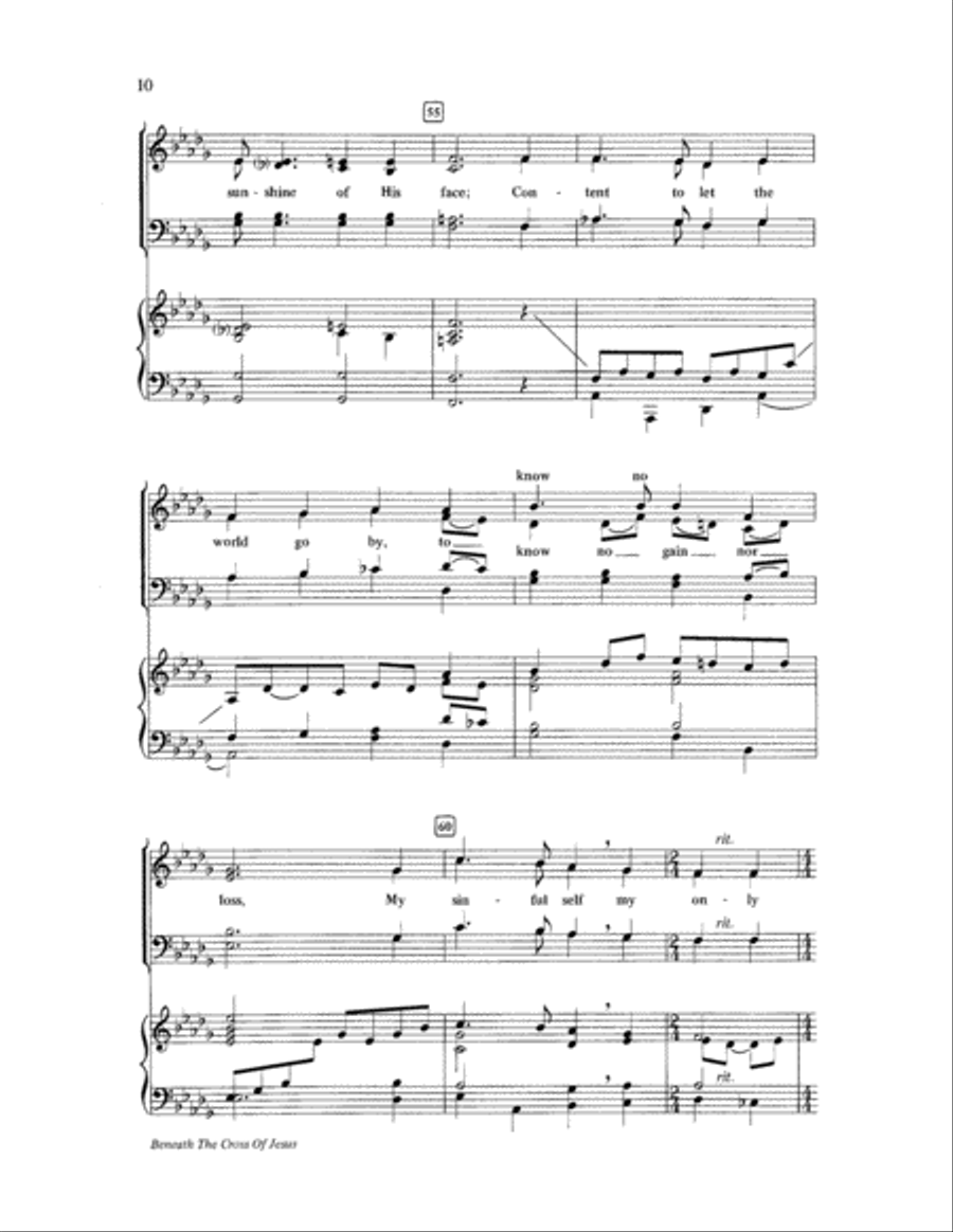 Beneath the Cross of Jesus 4-Part scores gallery preview page 10
