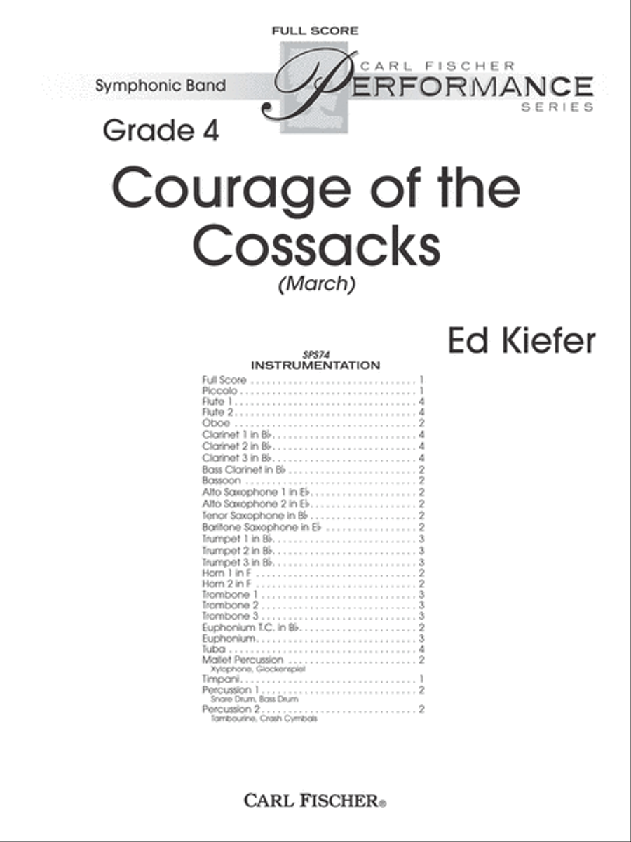 Courage of the Cossacks Concert Band scores gallery preview page 1