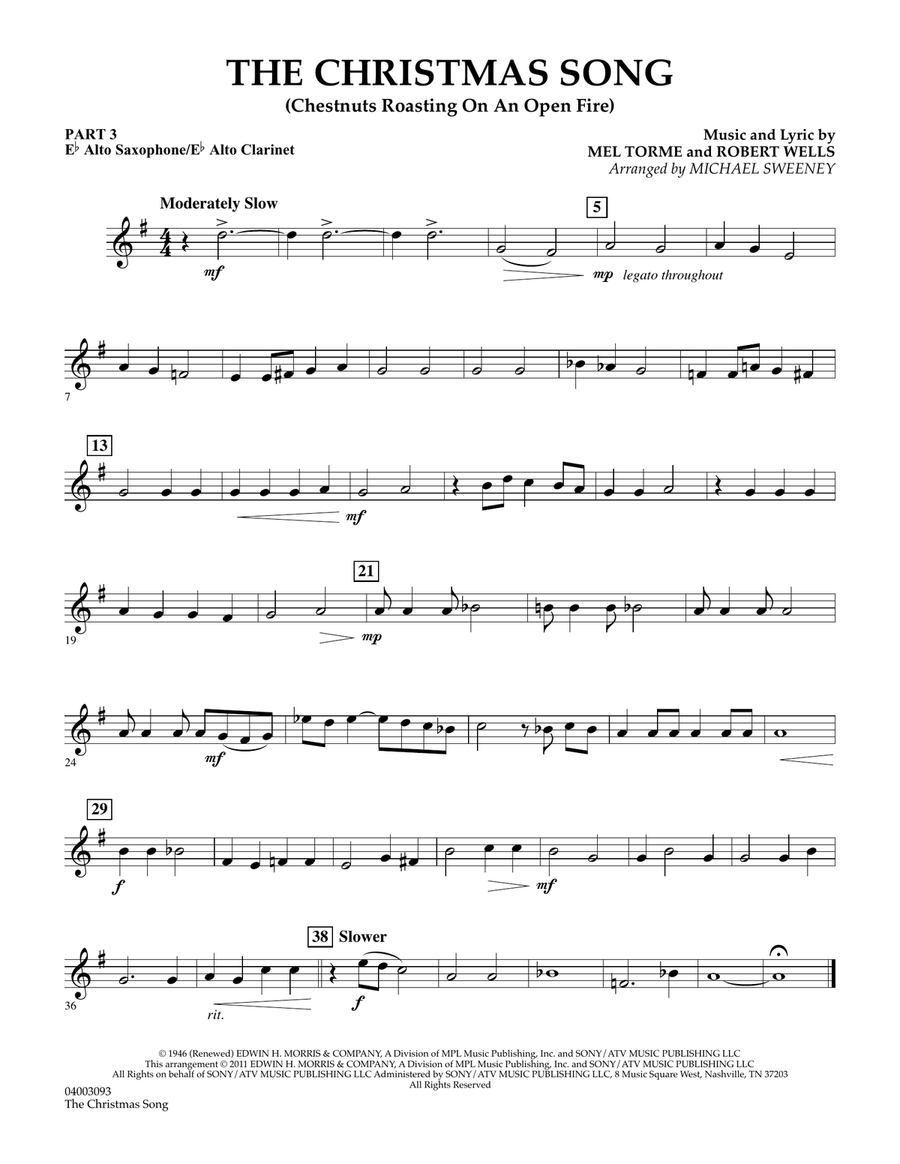 The Christmas Song (Chestnuts Roasting On An Open Fire) - Pt.3: Eb Alto Sax/Alto Clar. Concert Band scores gallery preview page 1