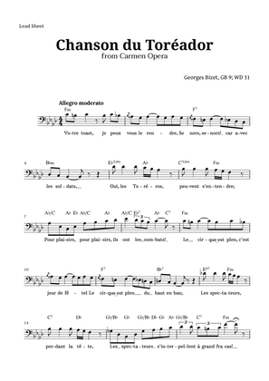 Chanson du Toreador by Bizet for Low Voice