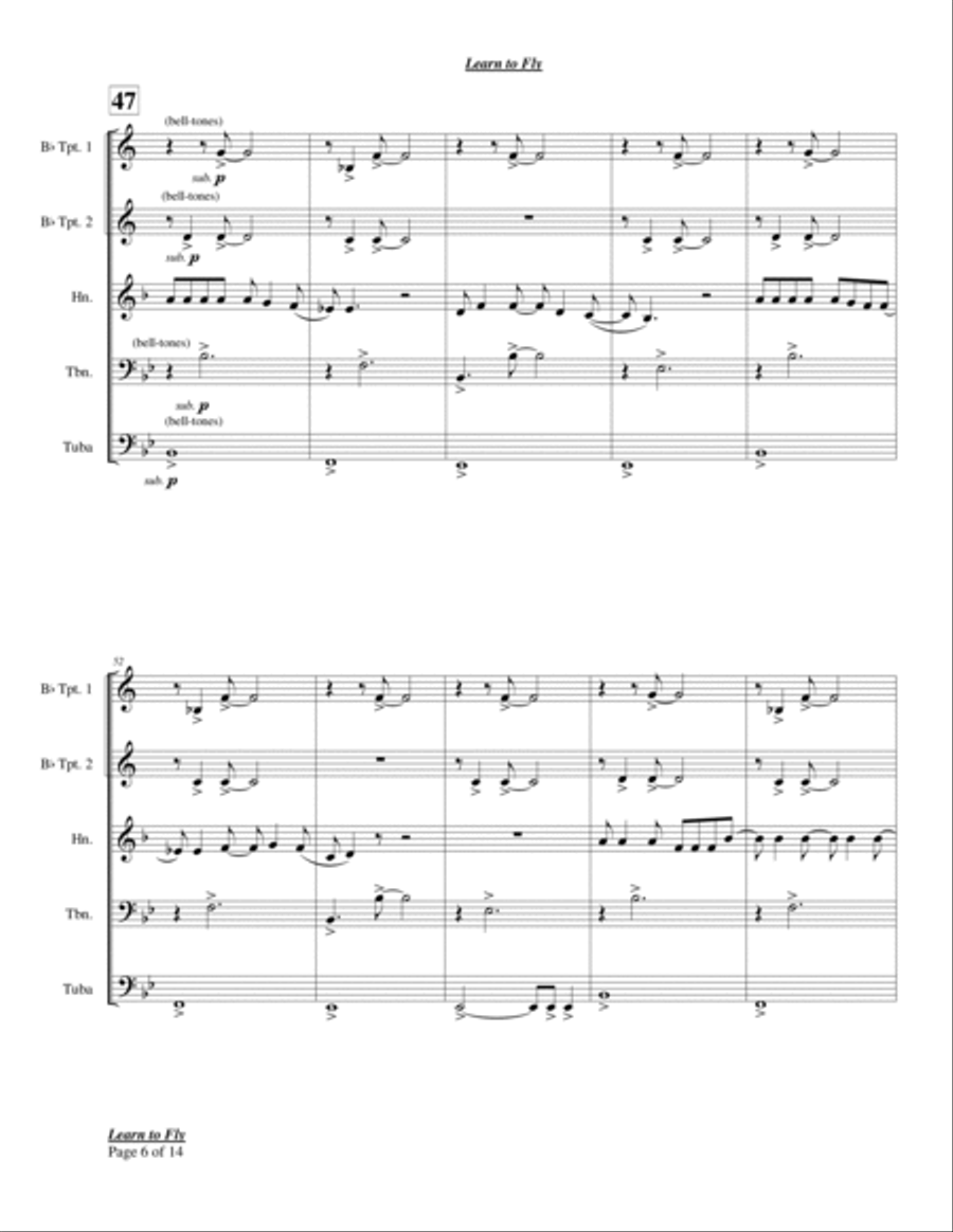 Learn To Fly Chamber Music scores gallery preview page 6