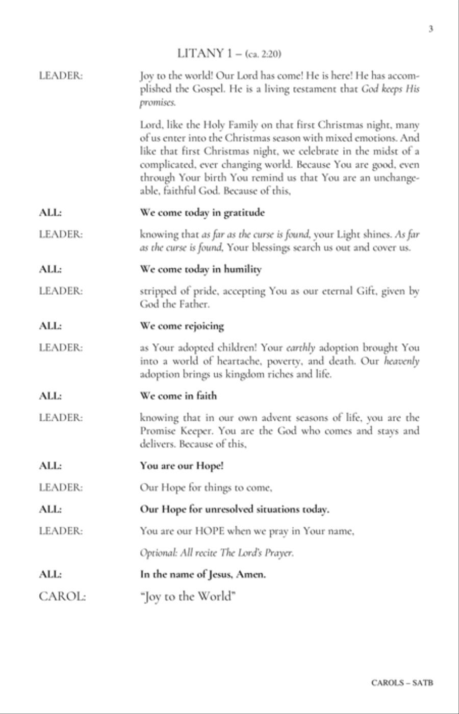 Carols (A Cantata for Congregation and Choir) 4-Part scores gallery preview page 3