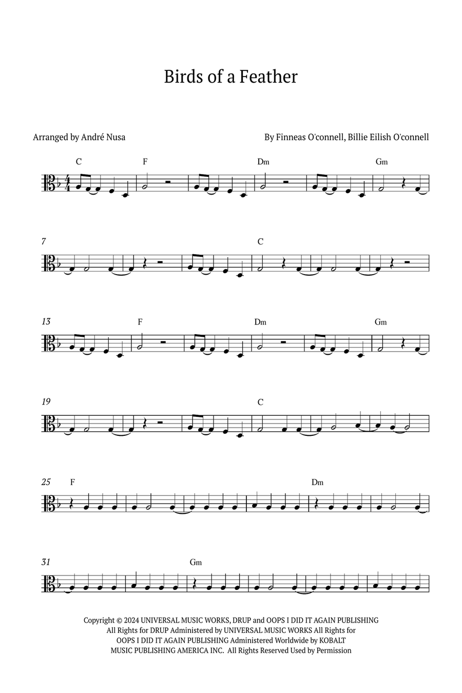 Birds Of A Feather Viola Solo scores gallery preview page 1