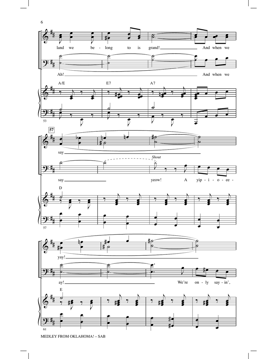 Oklahoma! (Medley) (arr. John Leavitt) 3-Part scores gallery preview page 5