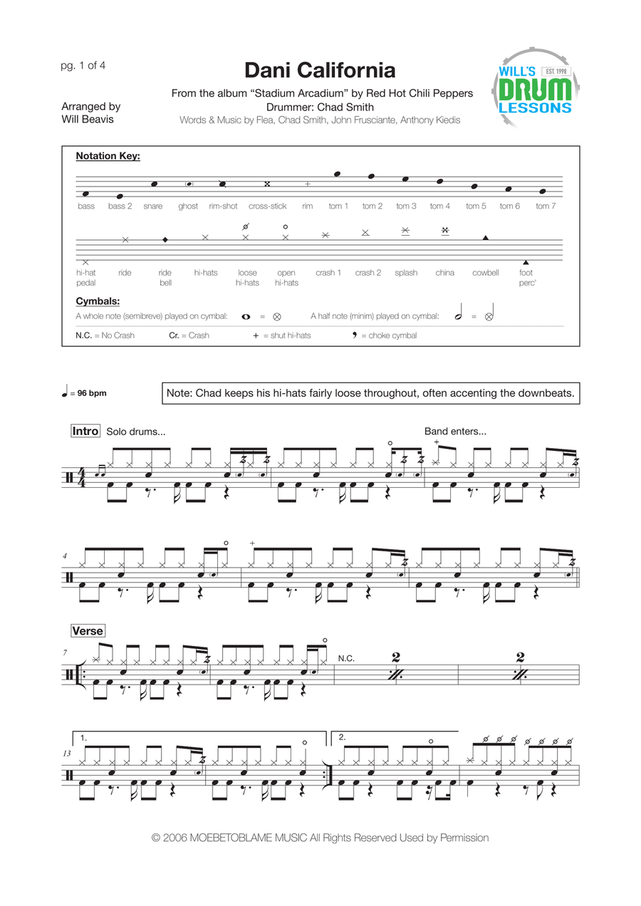 Dani California Drum Set scores gallery preview page 1
