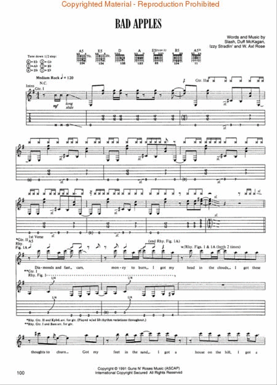 Guns N' Roses Anthology Electric Guitar scores gallery preview page 3
