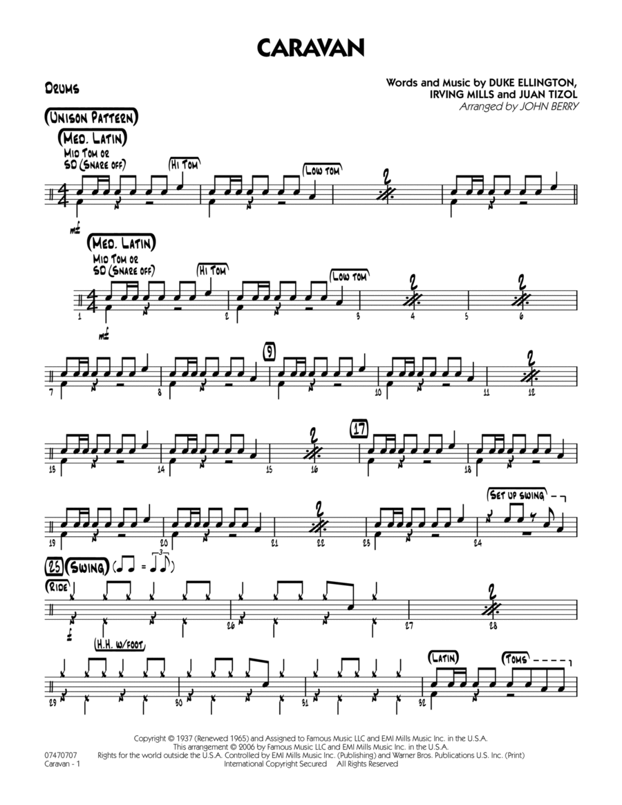 Caravan - Drums Jazz Ensemble scores gallery preview page 1