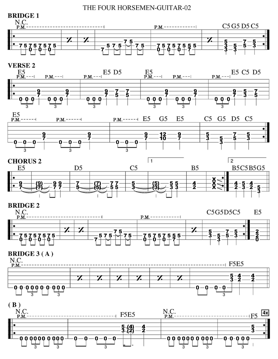 The Four Horsemen Electric Guitar scores gallery preview page 2