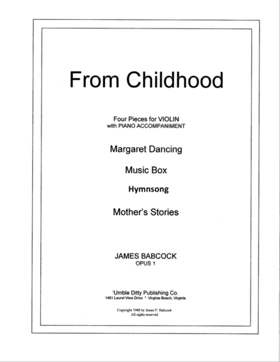 FROM CHILDHOOD piano accompaniment Piano Solo scores gallery preview page 2