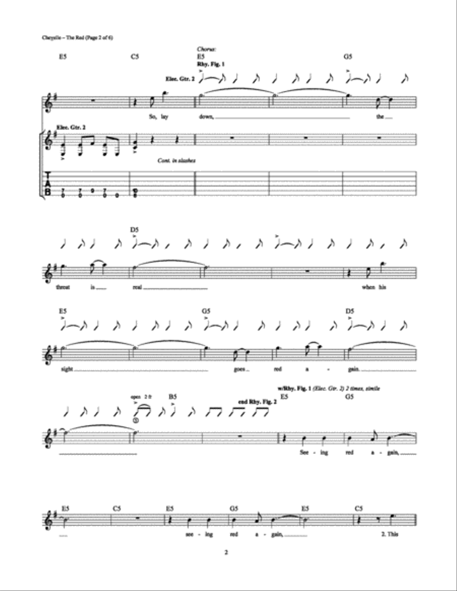 The Red Electric Guitar scores gallery preview page 2
