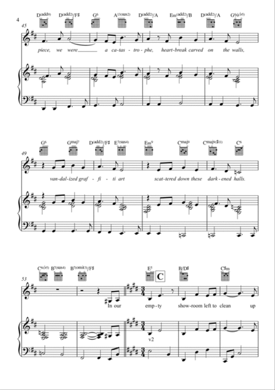 Masterpiece Piano, Vocal, Guitar scores gallery preview page 4