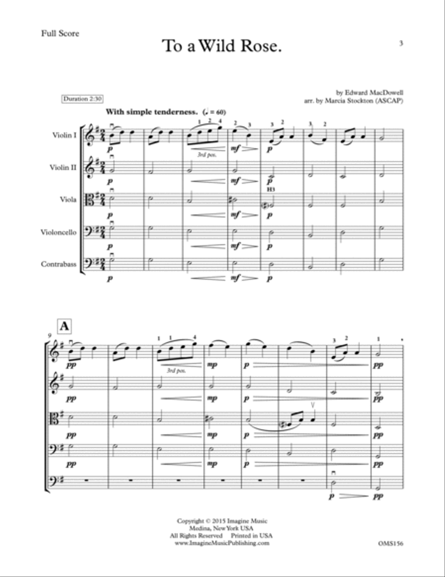 To a Wild Rose To a Wild Rose String Orchestra scores gallery preview page 4