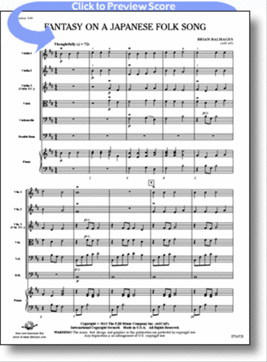 Fantasy on a Japanese Folk Song String Orchestra scores gallery preview page 1