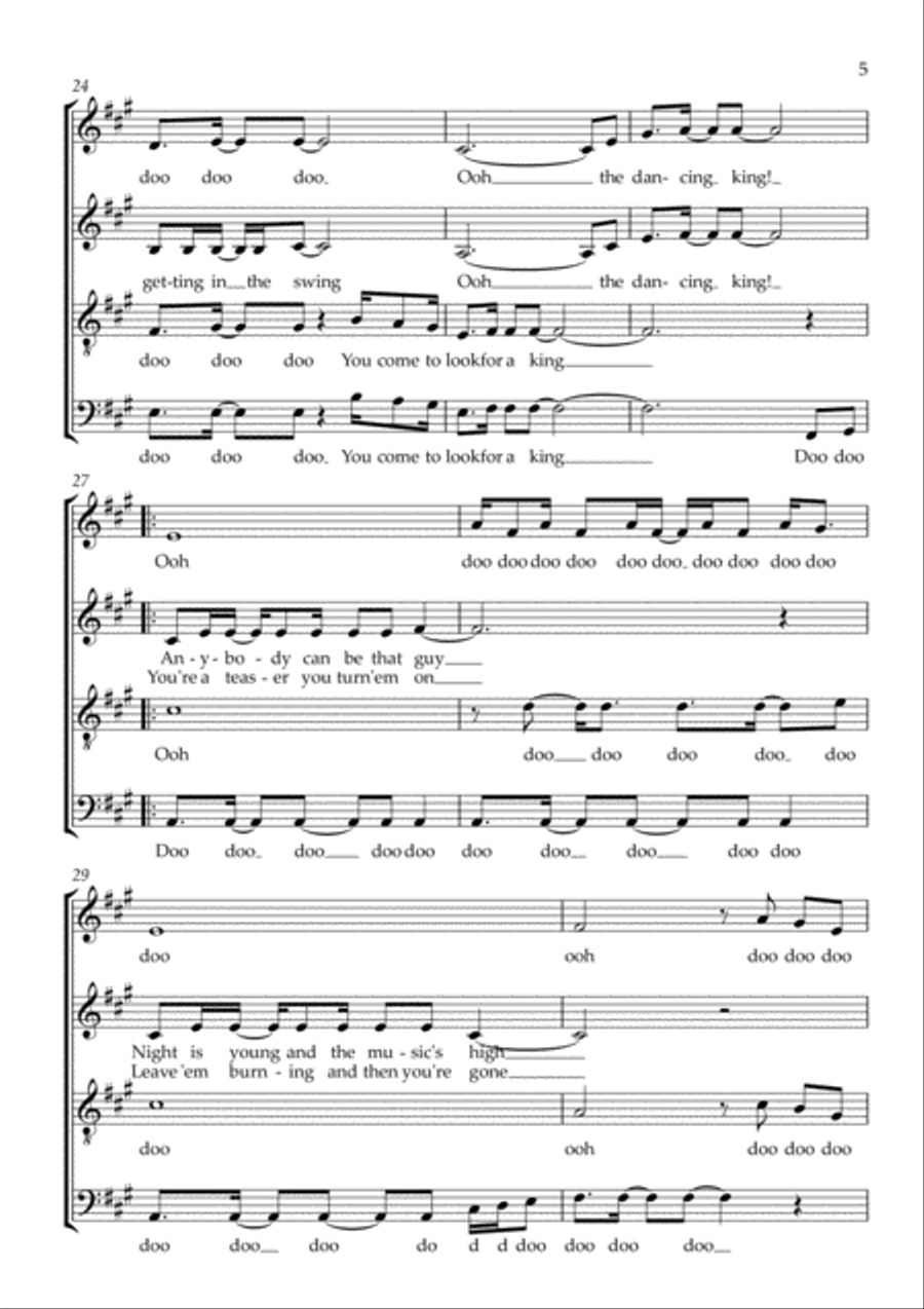 Dancing Queen 4-Part scores gallery preview page 5