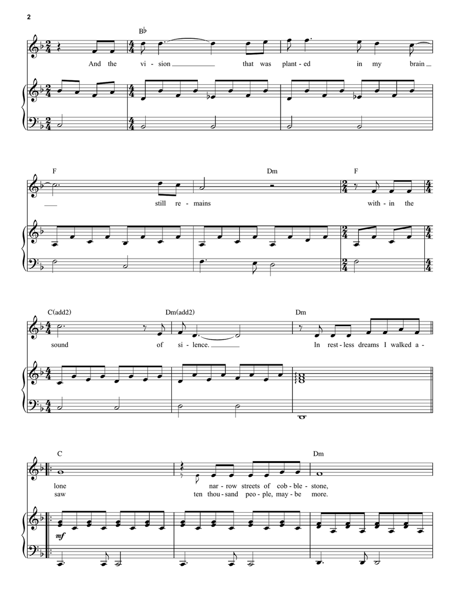 The Sound Of Silence Voice scores gallery preview page 2