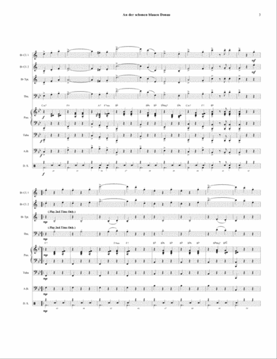 An der schonen blauen Donau - On The Beautiful Blue Danube (The Blue Danube Waltz) - Oktoberfest Large Ensemble scores gallery preview page 3