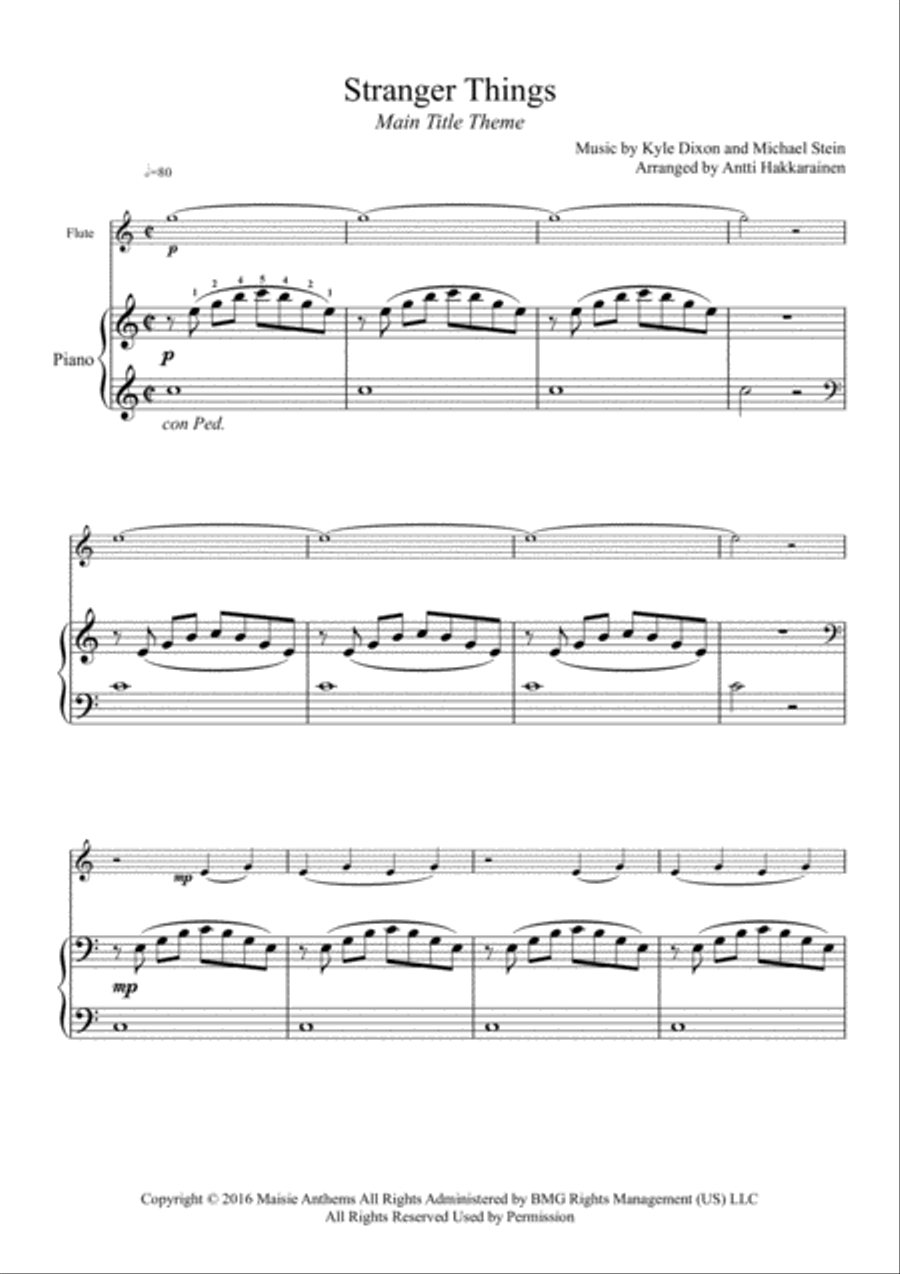 Stranger Things Main Title Theme Flute Solo scores gallery preview page 2