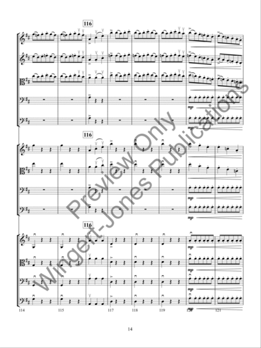 Allegro in D Major (Score) String Orchestra scores gallery preview page 17