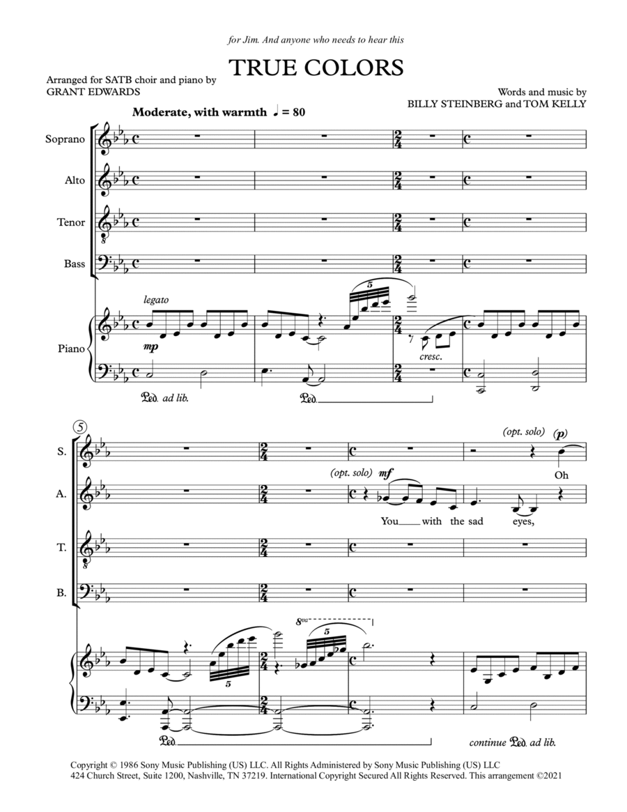 True Colors 4-Part scores gallery preview page 1