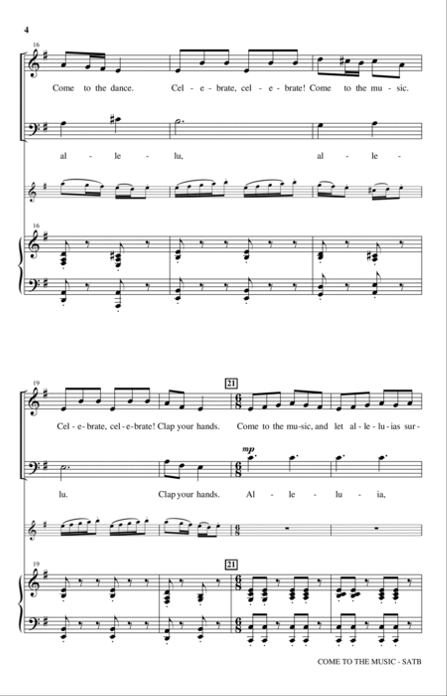 Come To The Music 4-Part scores gallery preview page 3