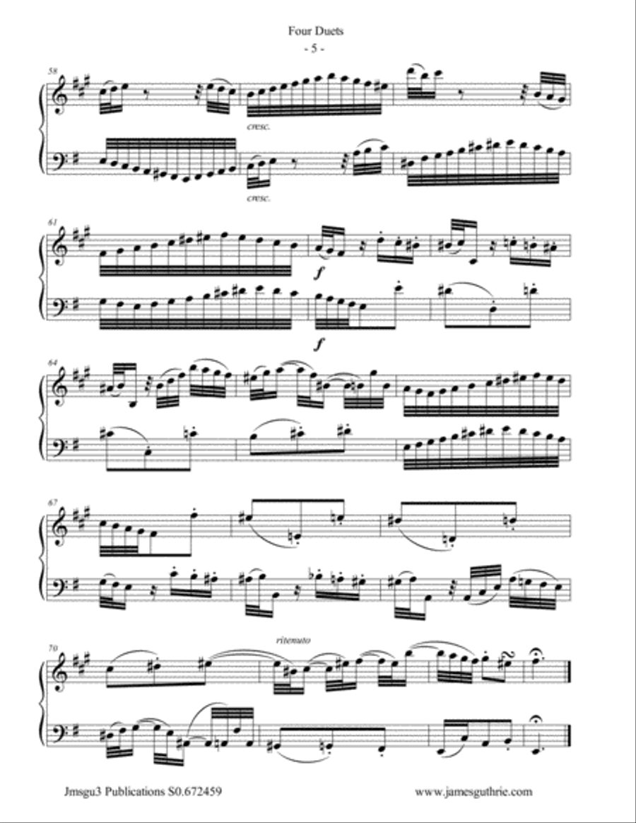 Bach: Four Duets for Soprano Sax & Cello Soprano Saxophone scores gallery preview page 5