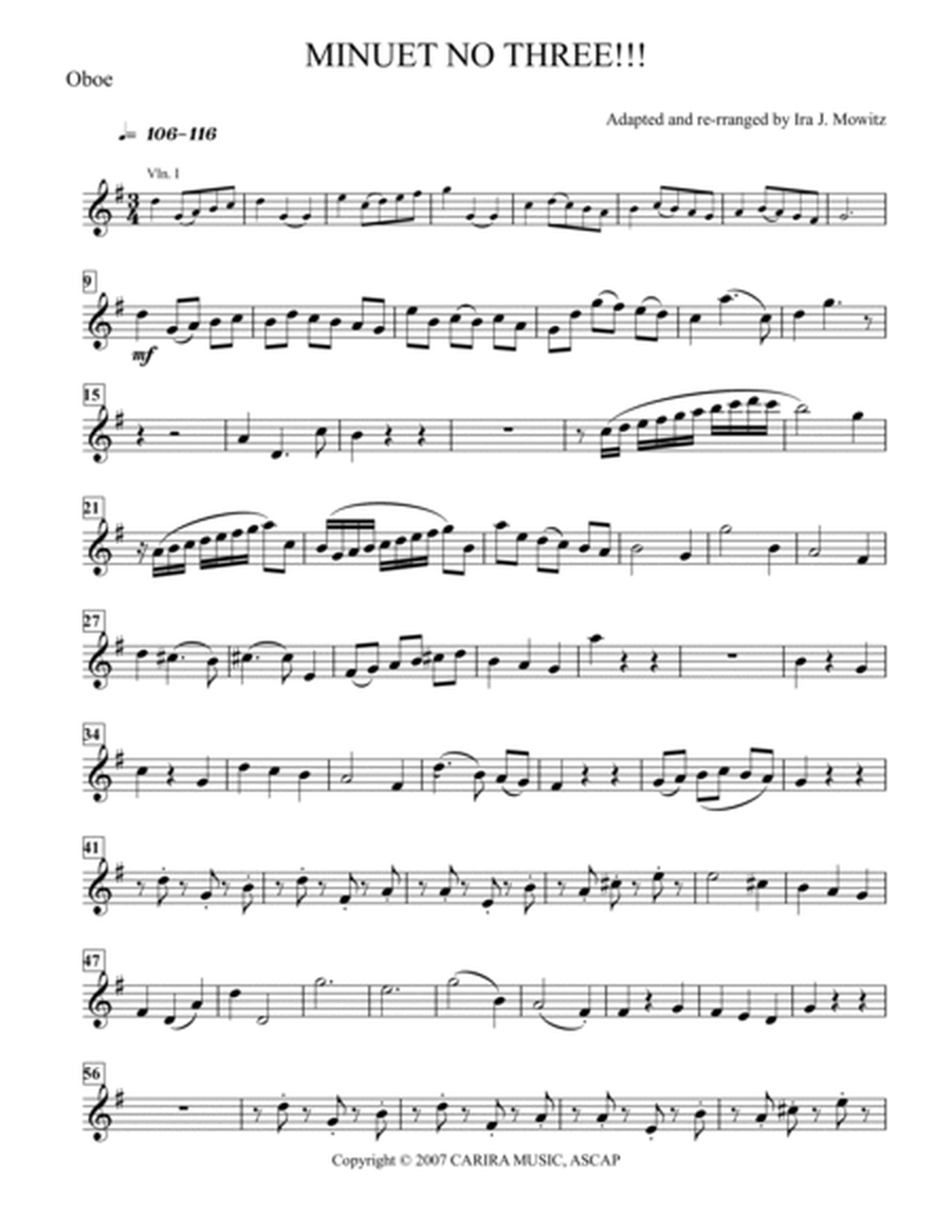 PARTS for MINUET NO THREE !!! - orchestra version
