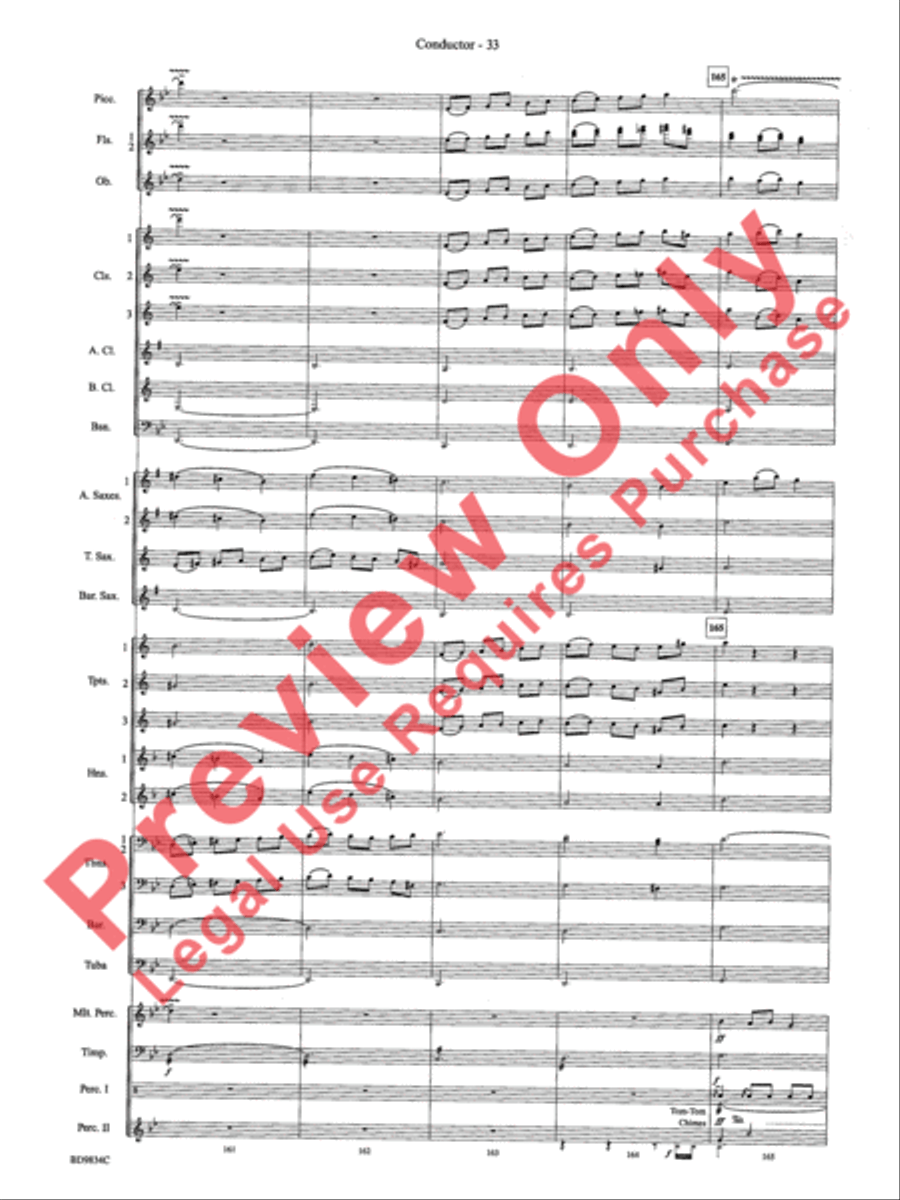 Fantasia for Christmas (based on The Ukrainian Bell Carol) Concert Band scores gallery preview page 36