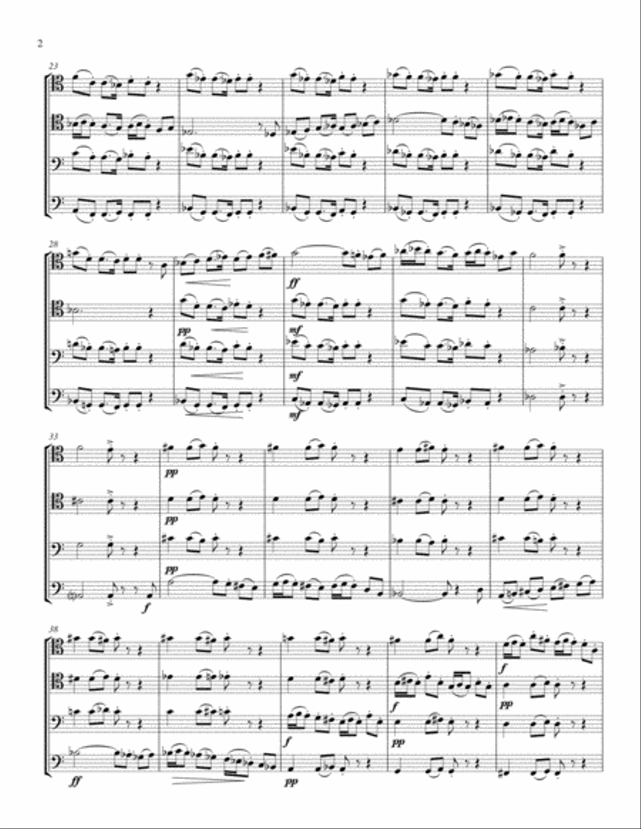 Bittersweet Fantasy Trombone Quartet scores gallery preview page 2