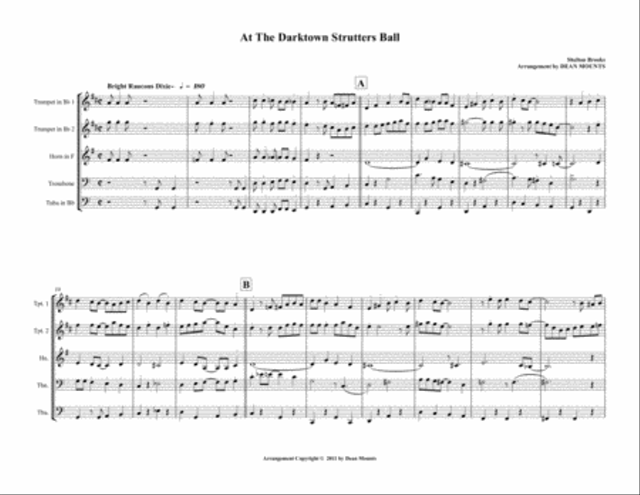 At The Darktown Strutter's Ball (brass quintet) Brass Quintet scores gallery preview page 1