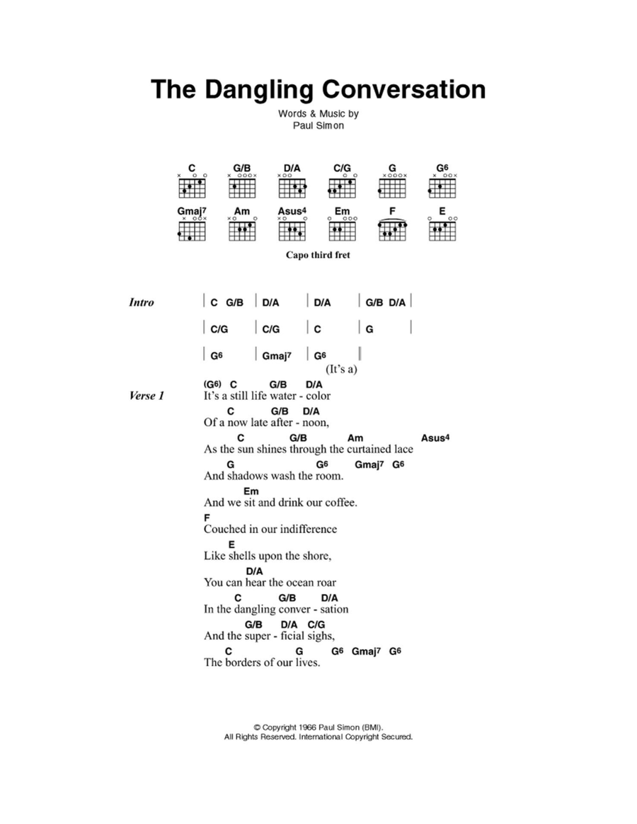 The Dangling Conversation Acoustic Guitar scores gallery preview page 1