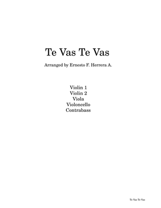 Book cover for Te Vas Te Vas (You Go You Go) for string quintet