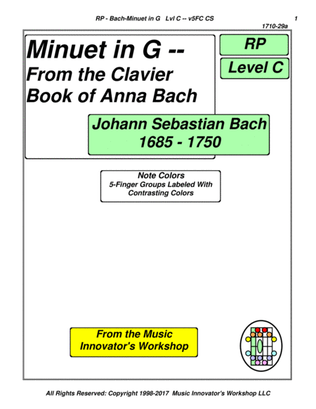 Bach - Minuet in G - Series 5FC - (Key Map Tablature)