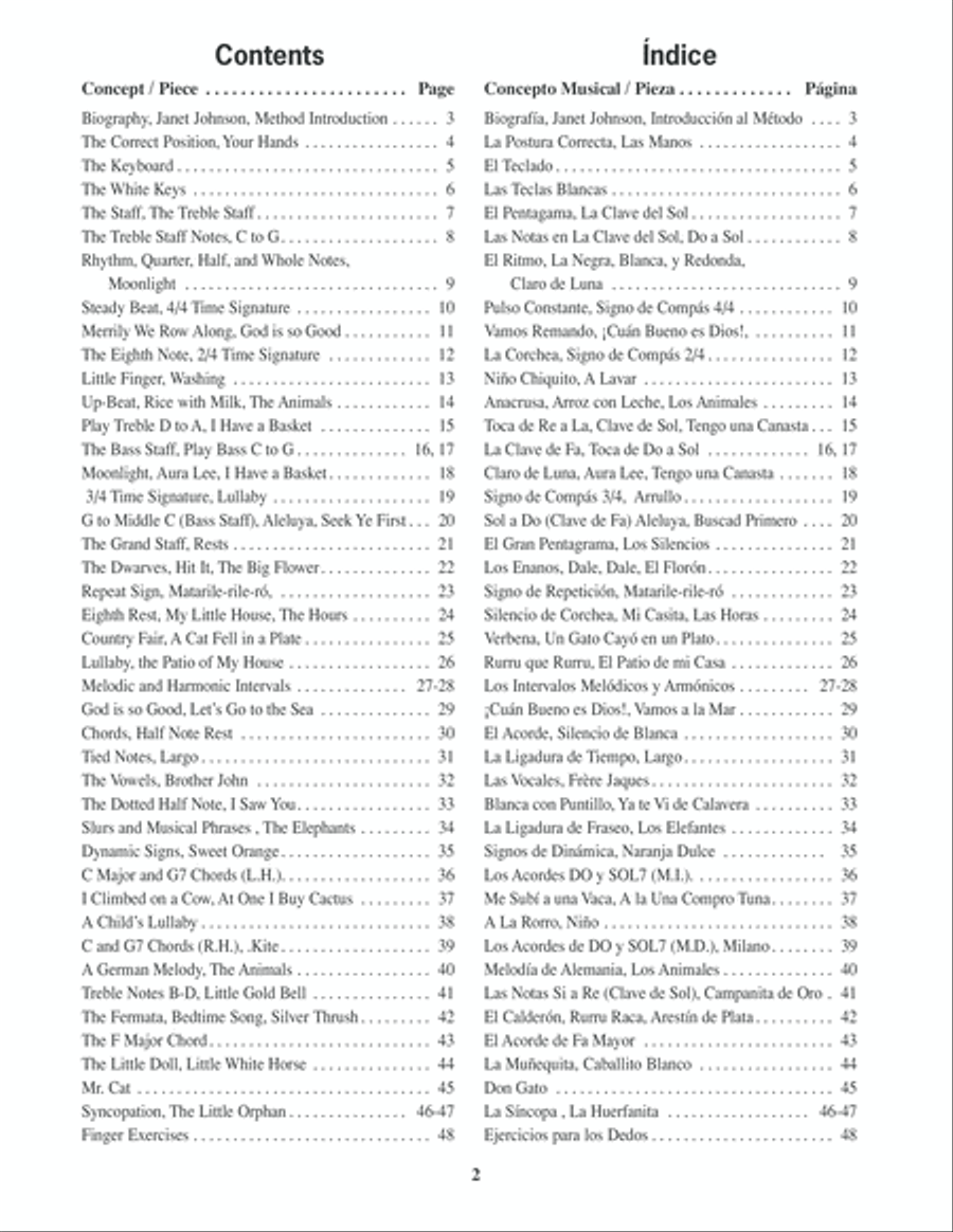 Spanish/English Piano Method, Level 1 Piano Method scores gallery preview page 3