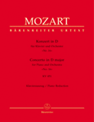Book cover for Concerto for Piano and Orchestra, No. 16 D major, KV 451
