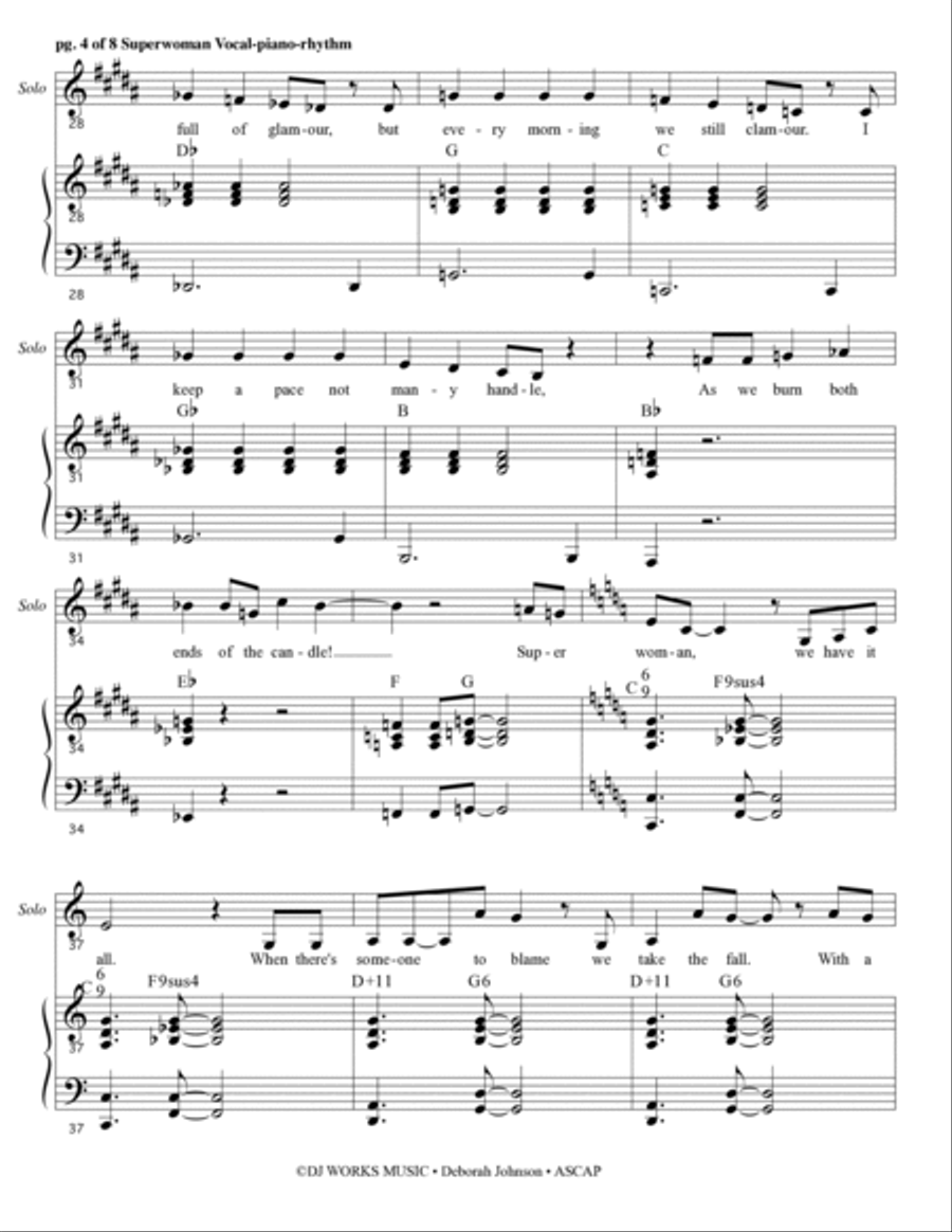 Superwoman Piano, Vocal, Guitar scores gallery preview page 6